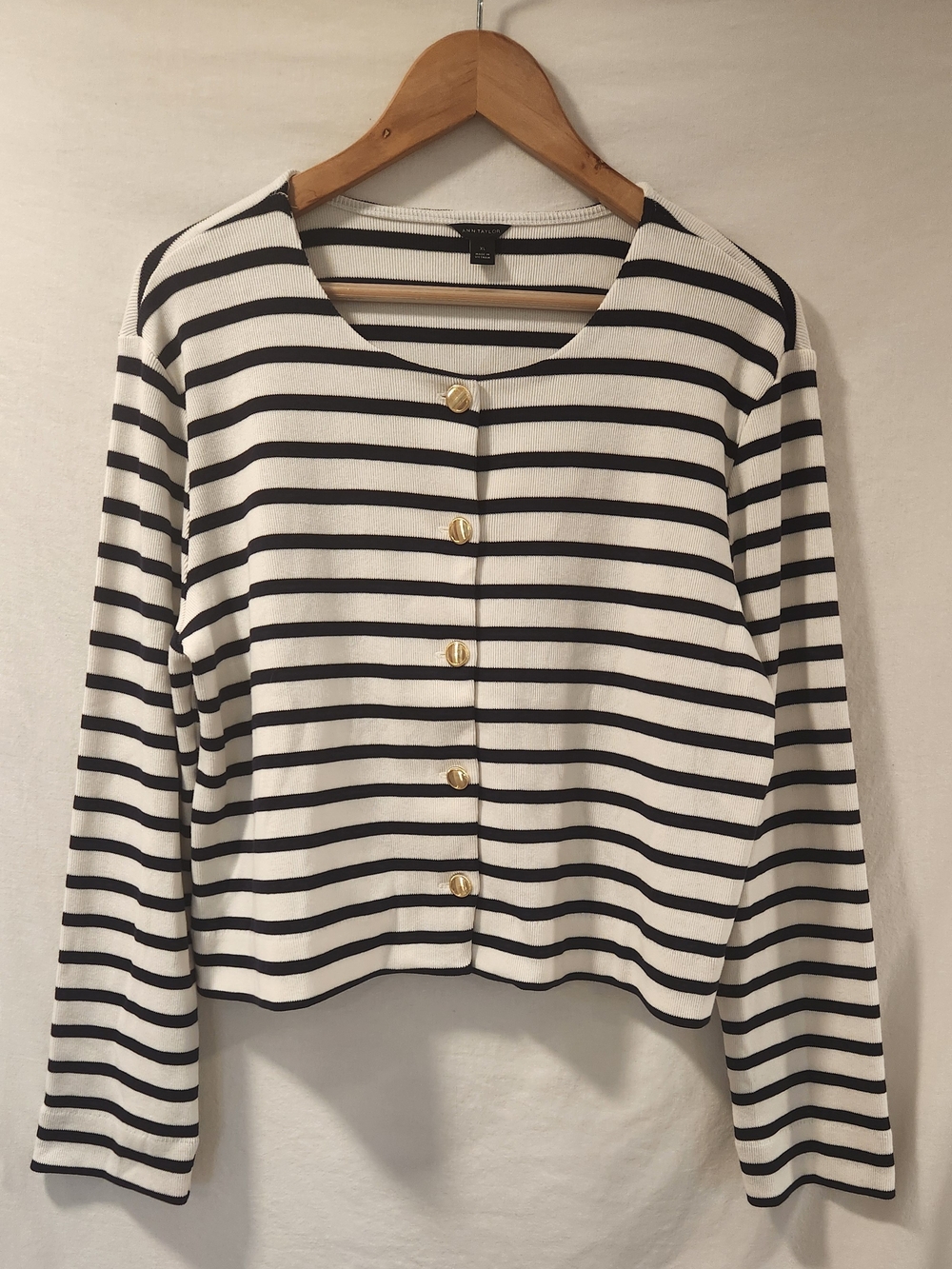 Ann Taylor Striped Cardigan XL